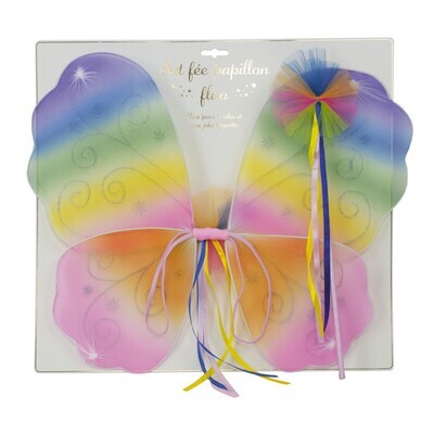 SET FEE PAPILLON FLUO POUR ENFANT