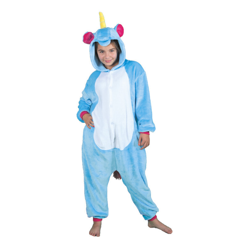 COSTUME KIGURUMI LICORNE BLEUE ET BLANCHE ENFANT