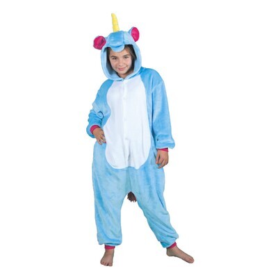 COSTUME KIGURUMI LICORNE BLEUE ET BLANCHE ENFANT