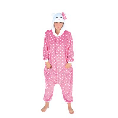 COSTUME KIGURUMI CHAT ROSE ADULTE