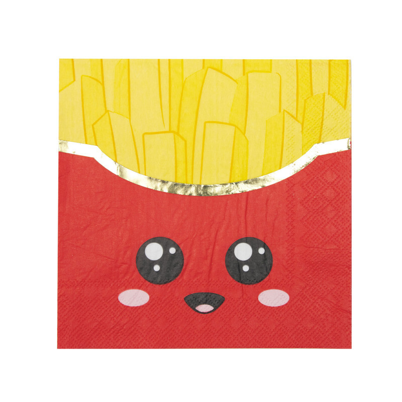 SERVIETTES POT FRITES X16