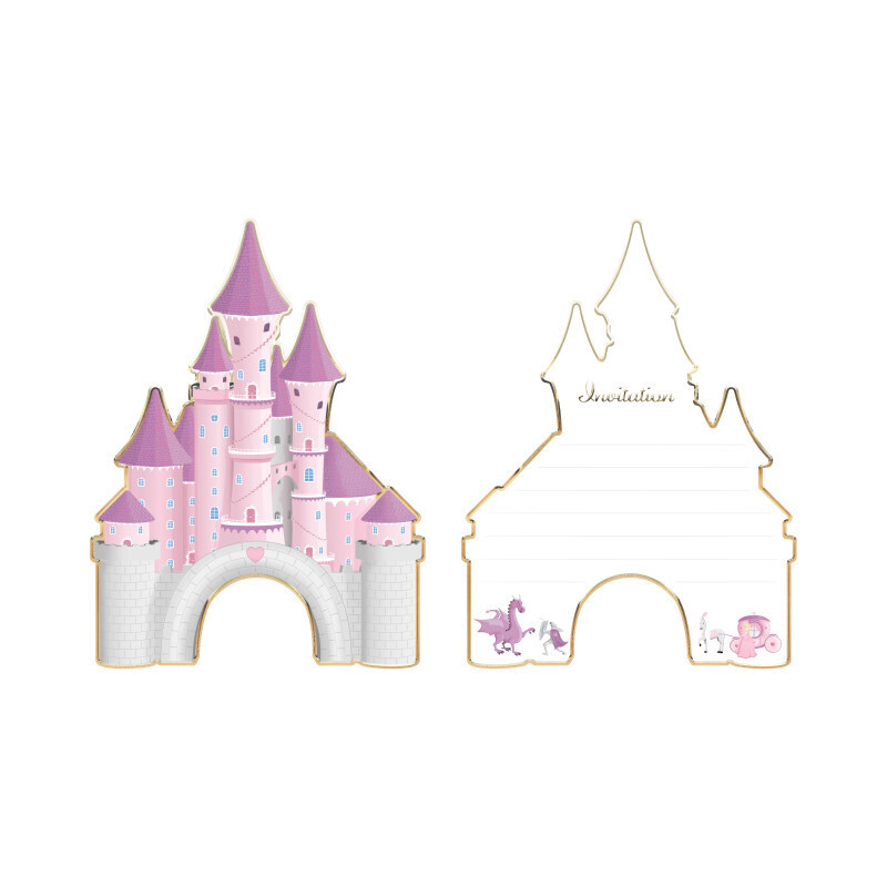 CARTONS D'INVITATION CHATEAU DE PRINCESSE X8