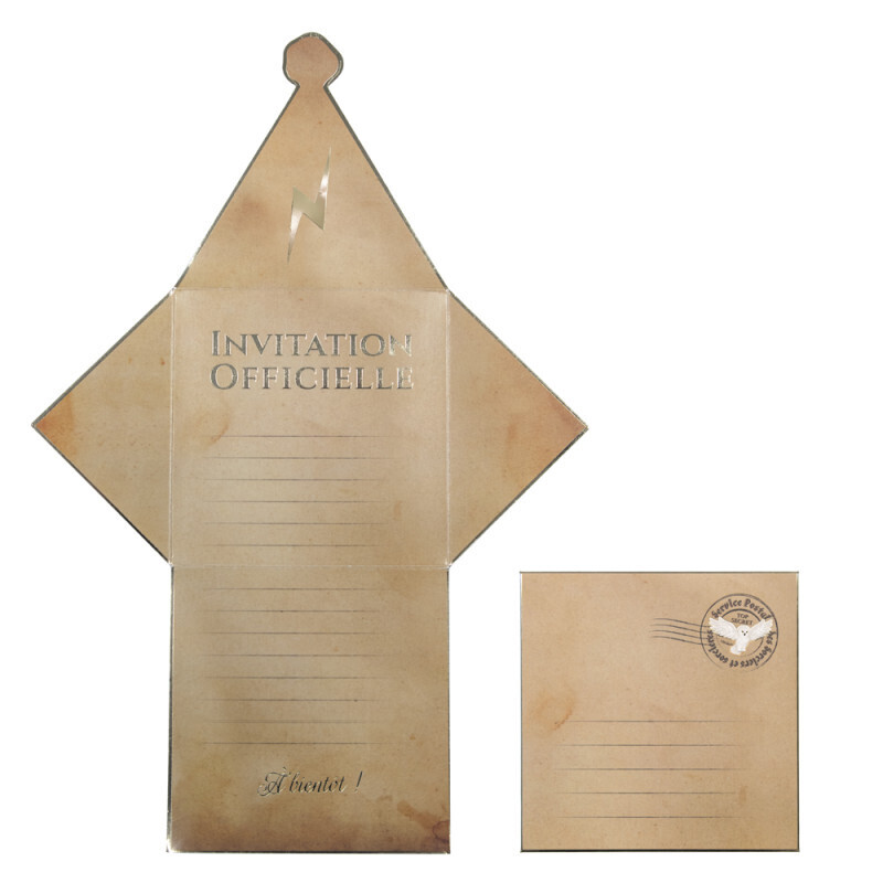 CARTONS D'INVITATION ENVELOPPE APPRENTI SORCIER X8