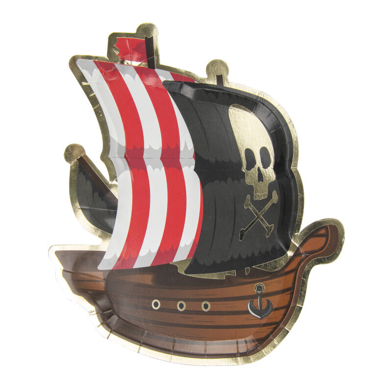 ASSIETTES BATEAU PIRATE X8