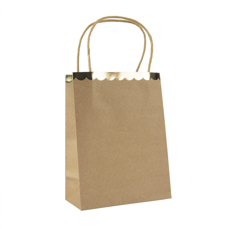 SACS EN PAPIER KRAFT ET OR X4