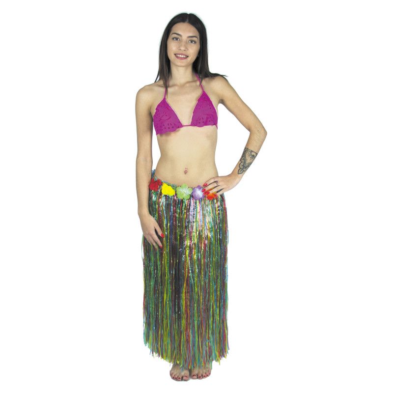 JUPE HAWAIENNE MULTICOLORE 80CM