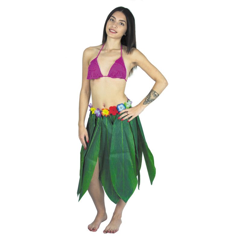 JUPE HAWAIENNE BANANA LEAVES 65CM