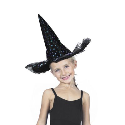 CHAPEAU SORCIERE ETOILES IRISEES LUXE ENFANT