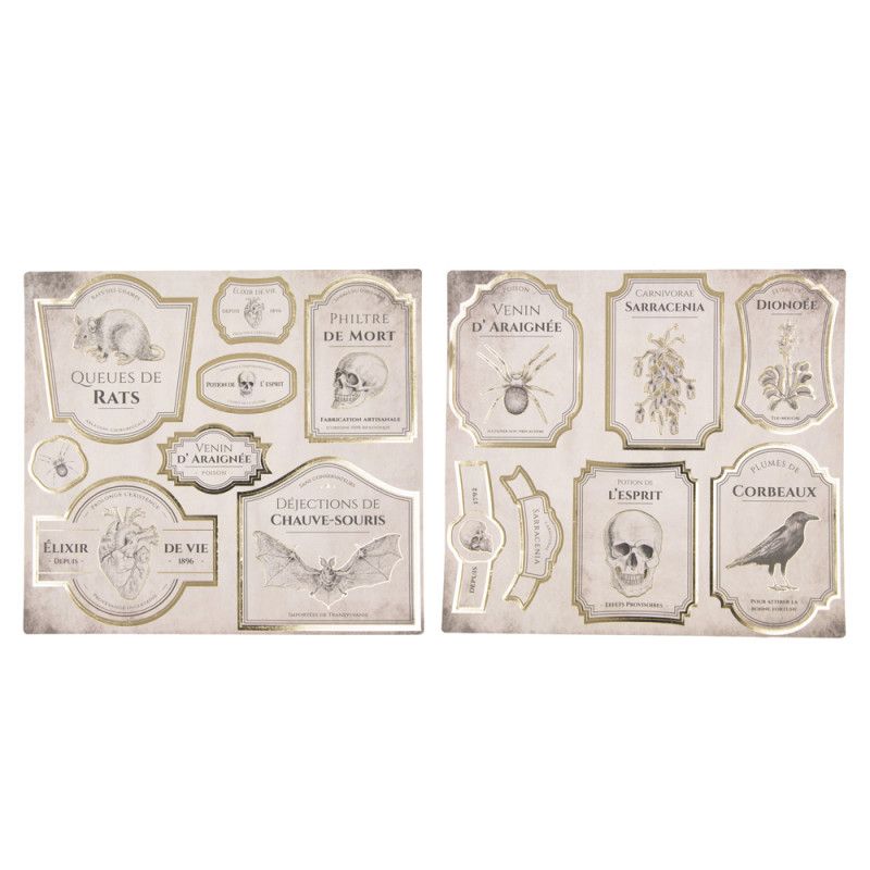 DECORATIONS POUR BOUTEILLES CABINET DE CURIOSITES X15 PCS