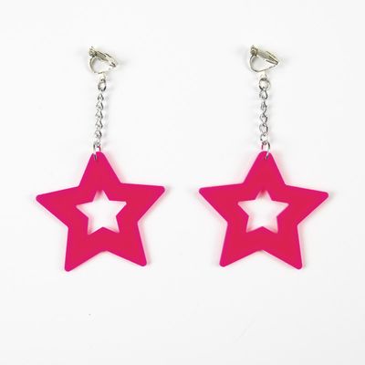 BOUCLES D'OREILLES ETOILES FLUOS