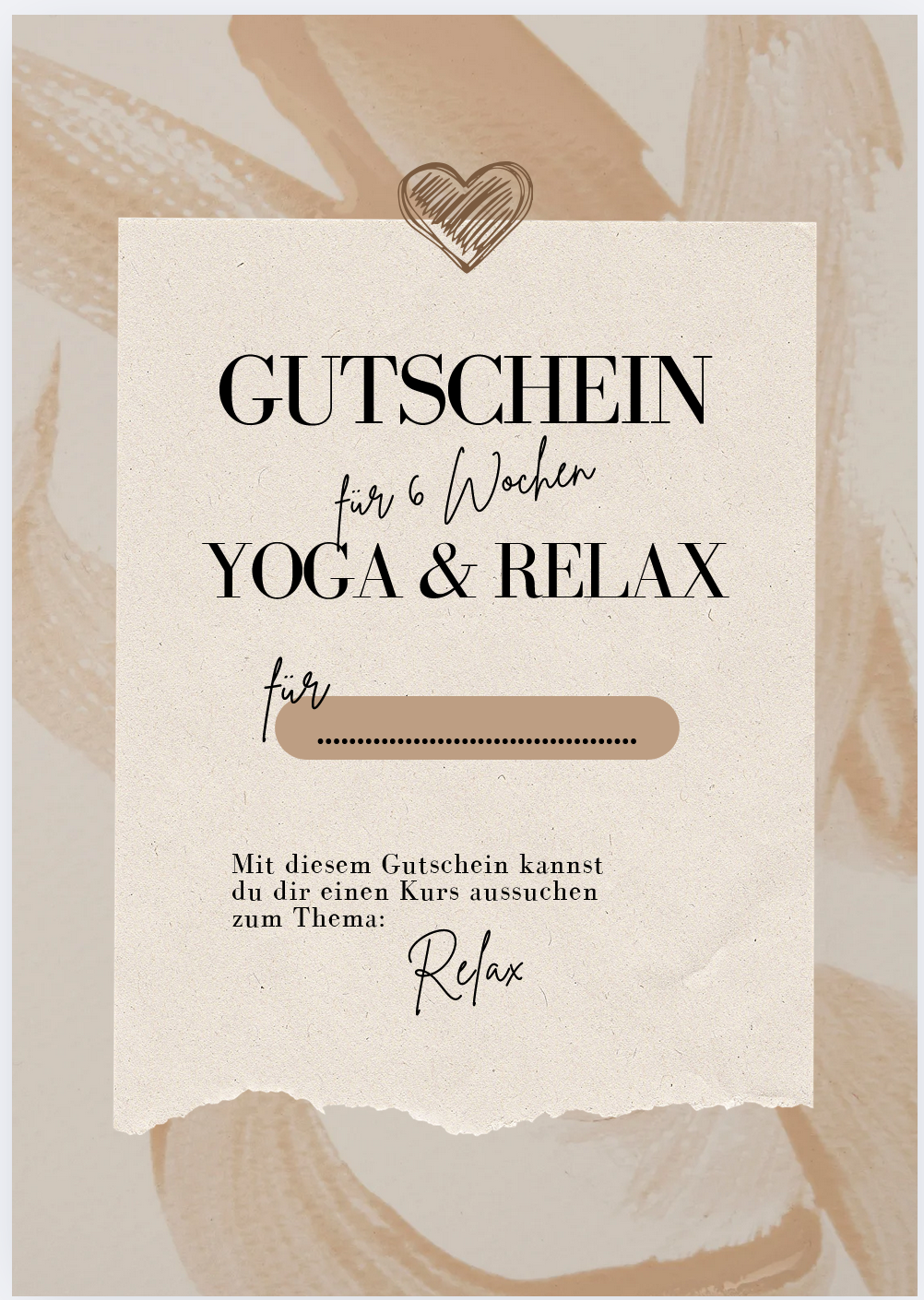Yoga & Relax Gutschein