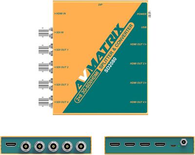 AVMATRIX Converter 2×8 SDI/HDMI Distribution,