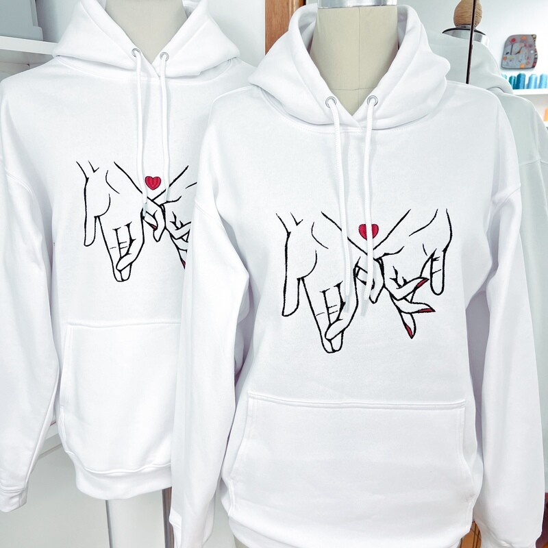 Embroidered Hoodie «Hands of lovers »