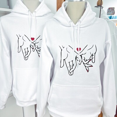 Embroidered Hoodie «Hands of lovers »