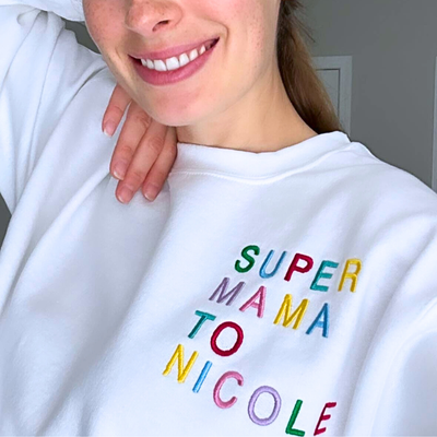 Customized sweatshirt &quot;Super Mama&quot;