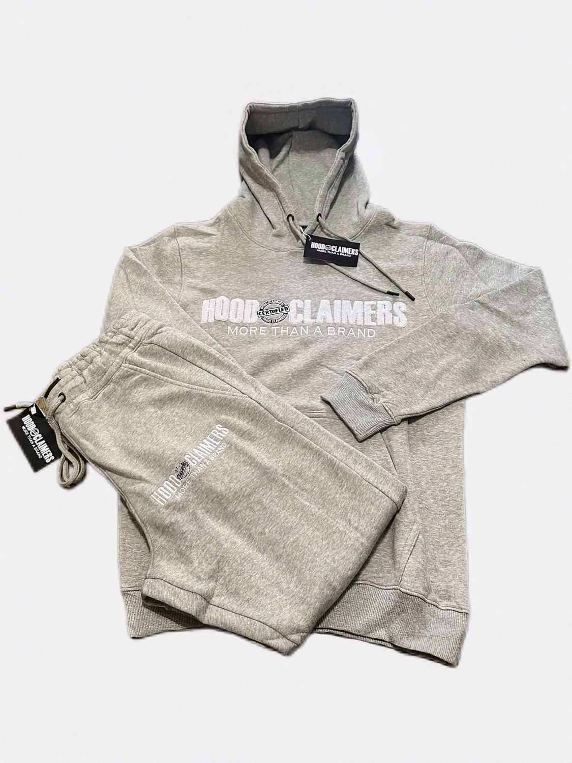 Unisex Fleece Heather Grey Pullover Jogger Set