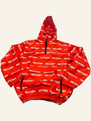 Unisex Red Windbreaker Pullover Hoodie