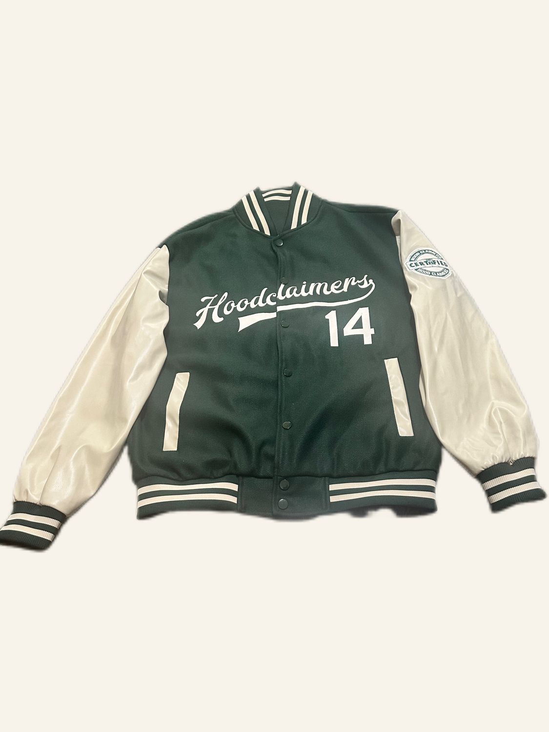 HUNTER GREEN/CREAM LETTERMAN JACKET