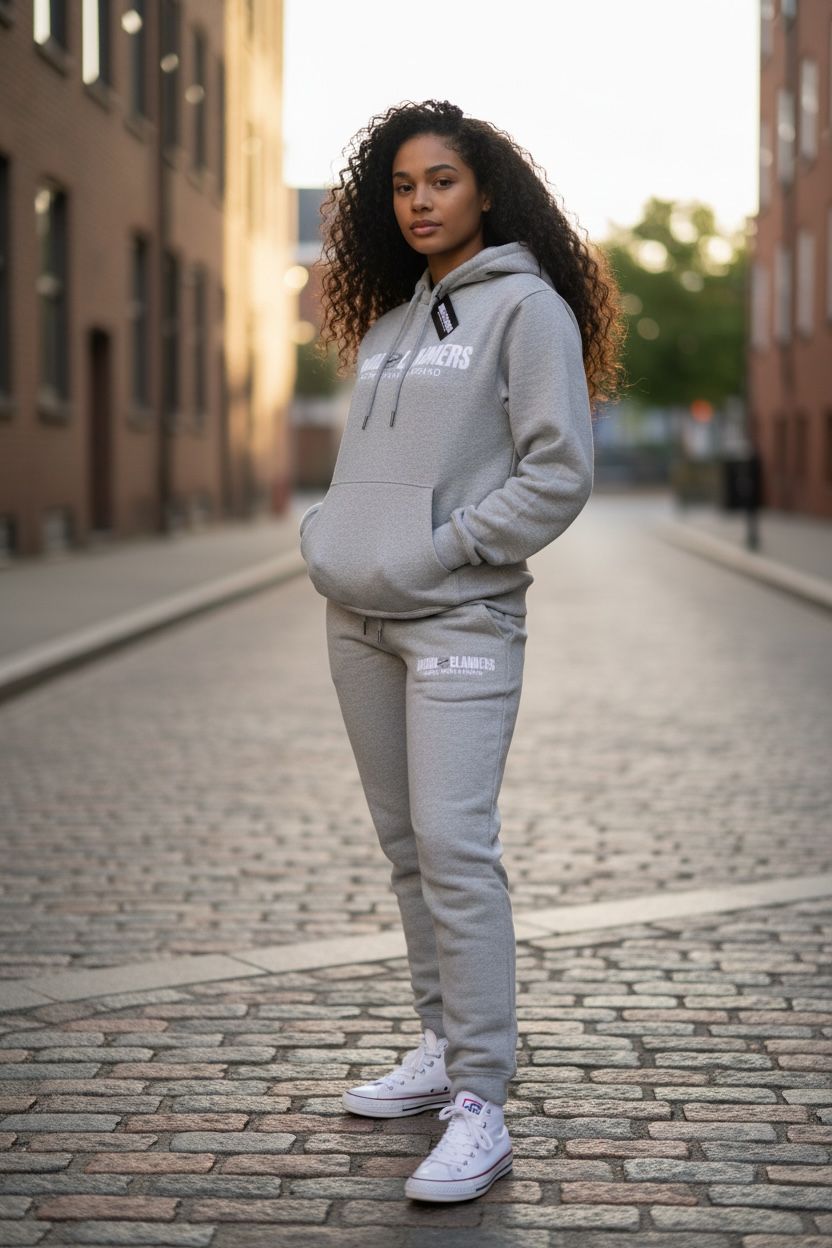 Unisex Fleece Heather Grey Pullover Jogger Set