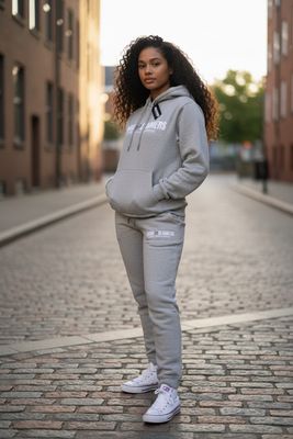 Unisex Fleece Heather Grey Pullover Jogger Set