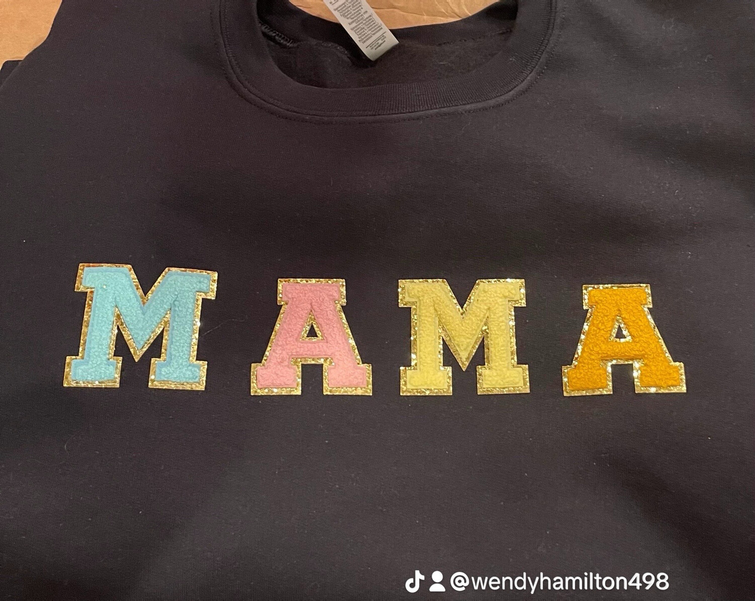 MAMA Chenille Patch Sweatshirt Sizes S-5X