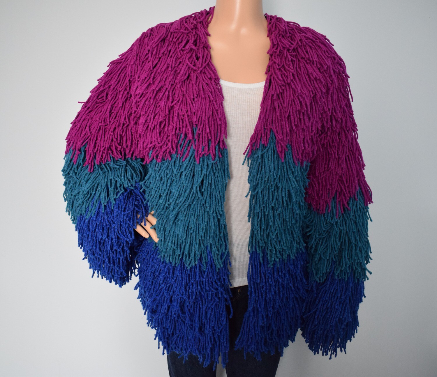 Color Block Shag Jacket (XL)
