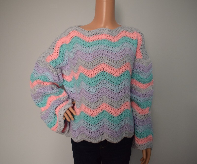 Pastel Ripple Sweater (L)