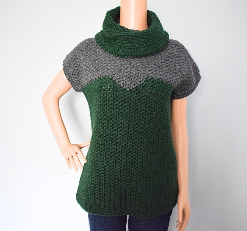 Short Sleeve Spike Stitch Hunter Top (M)