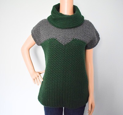 Short Sleeve Spike Stitch Hunter Top (M)