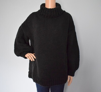 Black Knit Turtleneck Sweater (XXL)