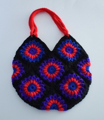 Jewel Toned Granny Square Market Bag