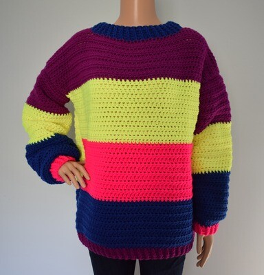 90's Inspired Neon Sweater (L/XL)