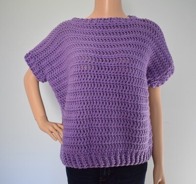 Chunky Lavender Short Sleeve Sweater (M/L)