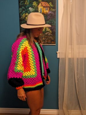 Neon Hexagon Cardigan (M/L)