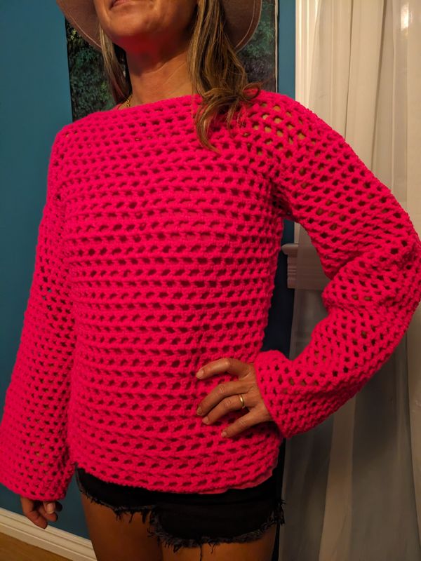 Crochet Mesh Pullover (S/M)