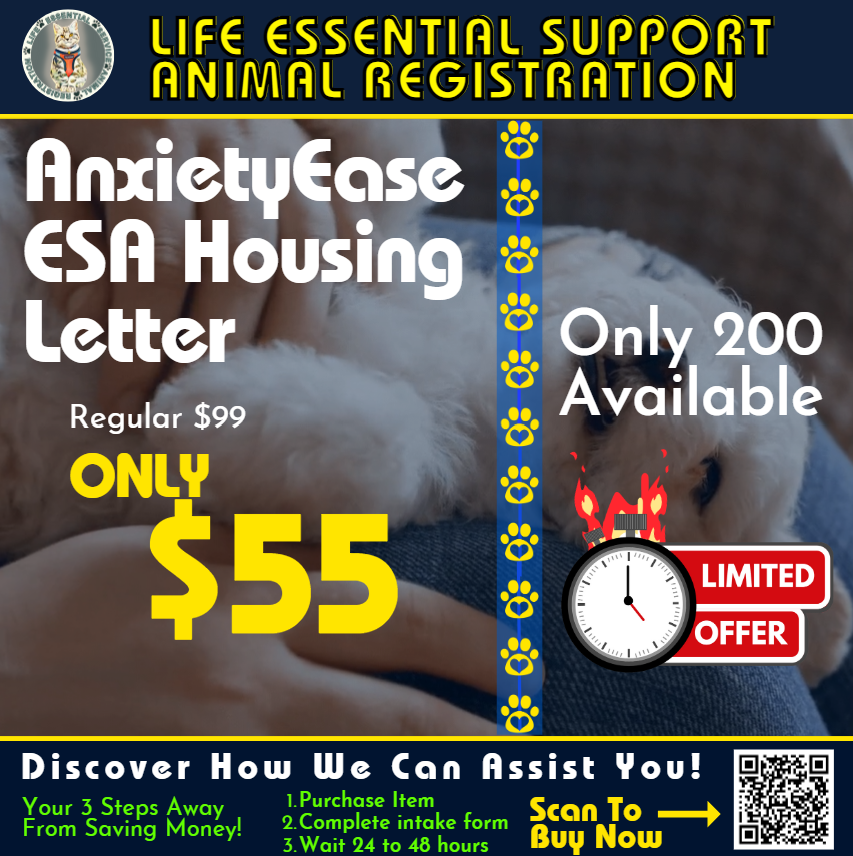 AnxietyEase ESA Housing Digital Letter-