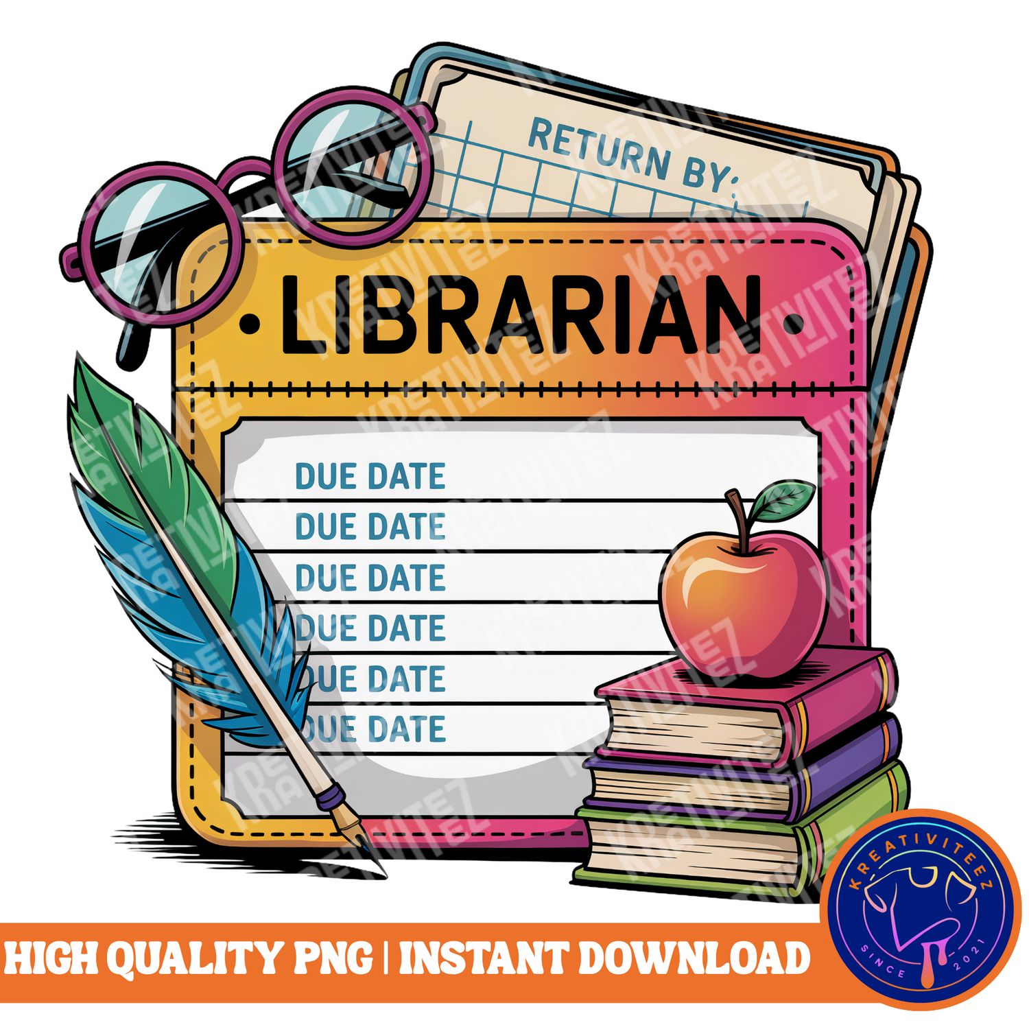 Teacher PNG | Digital Download - Librarian