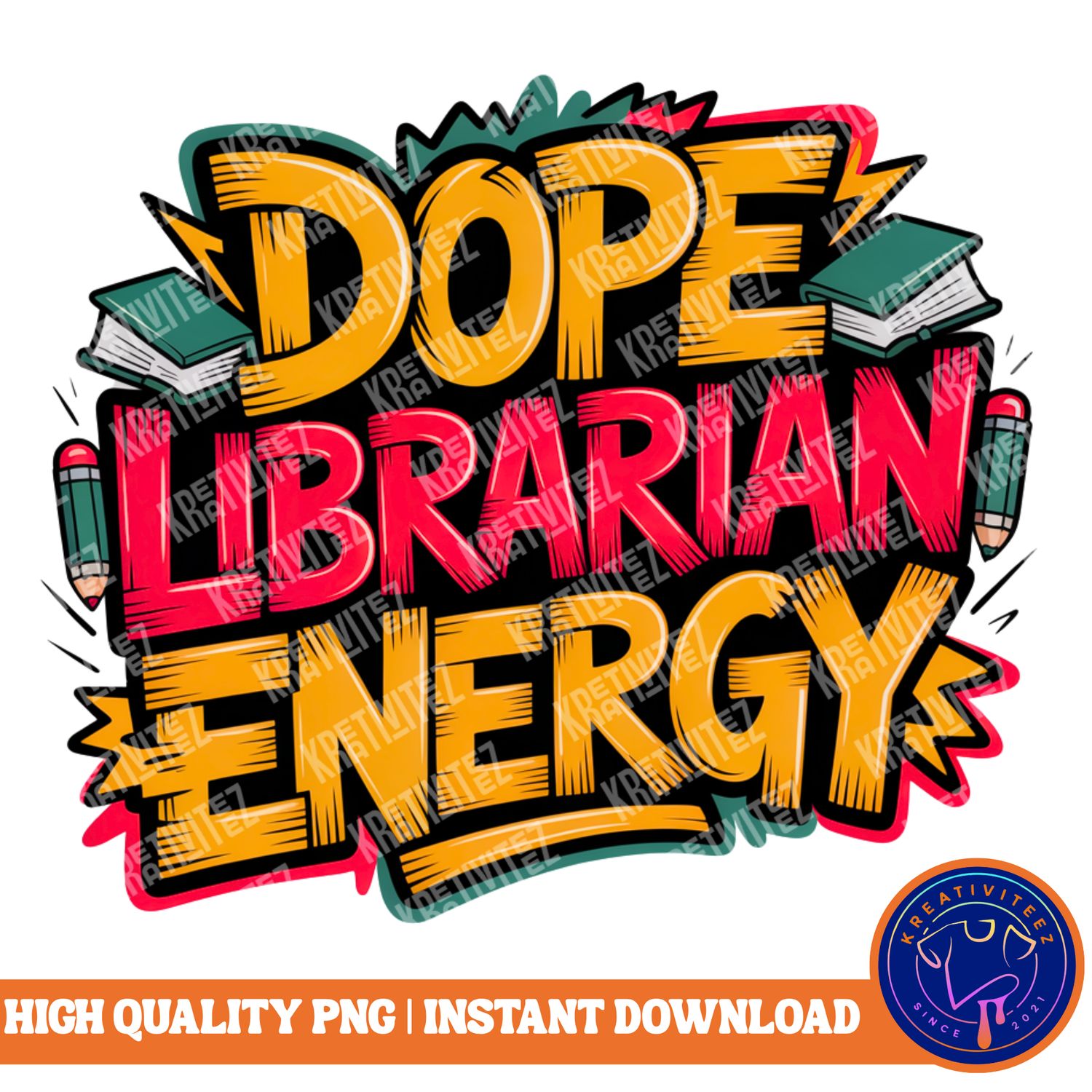 Teacher PNG | Digital Download - Graffiti Dope Librarian