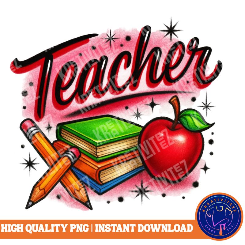Teacher PNG | Digital Download - Teacher Airbrushed