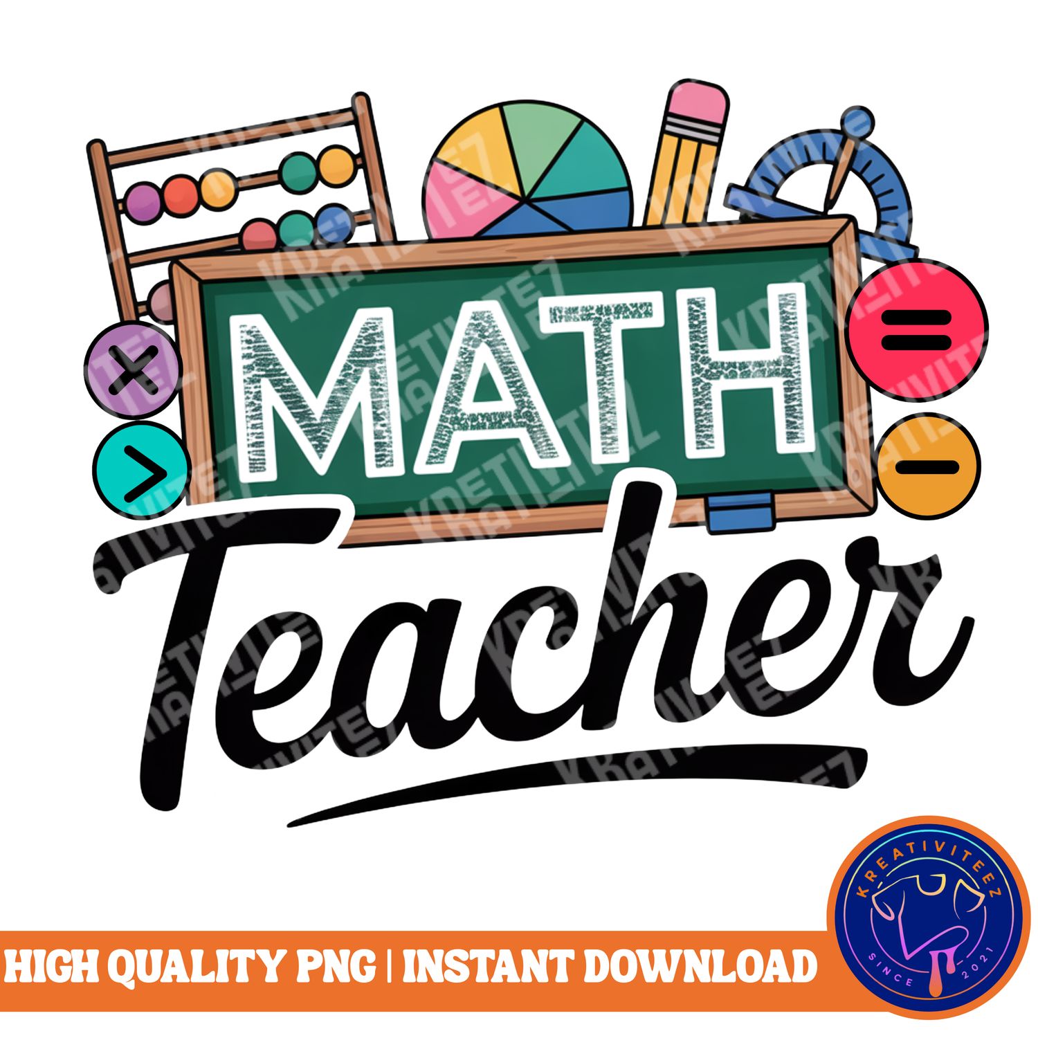 Teacher PNG | Digital Download - Math Teacher