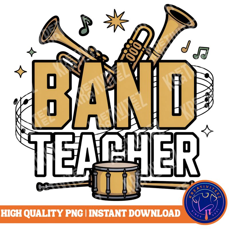 Teacher PNG | Digital Download - Band Teacher1