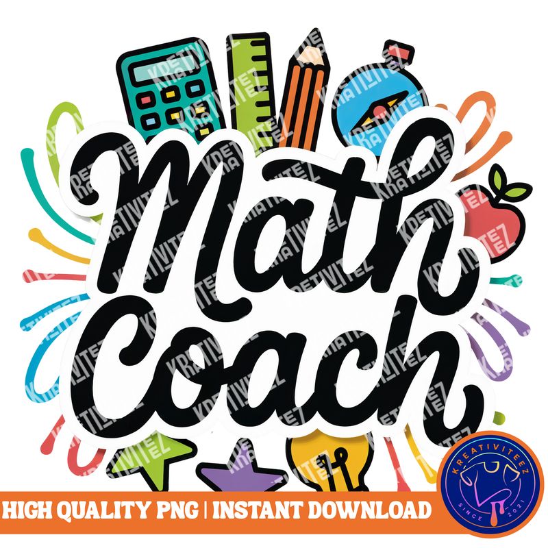 Teacher PNG | Digital Download - Math Coach 1