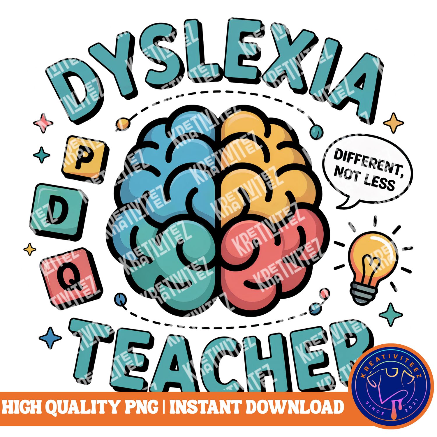 Teacher PNG | Digital Download - Dyslexia Teacher