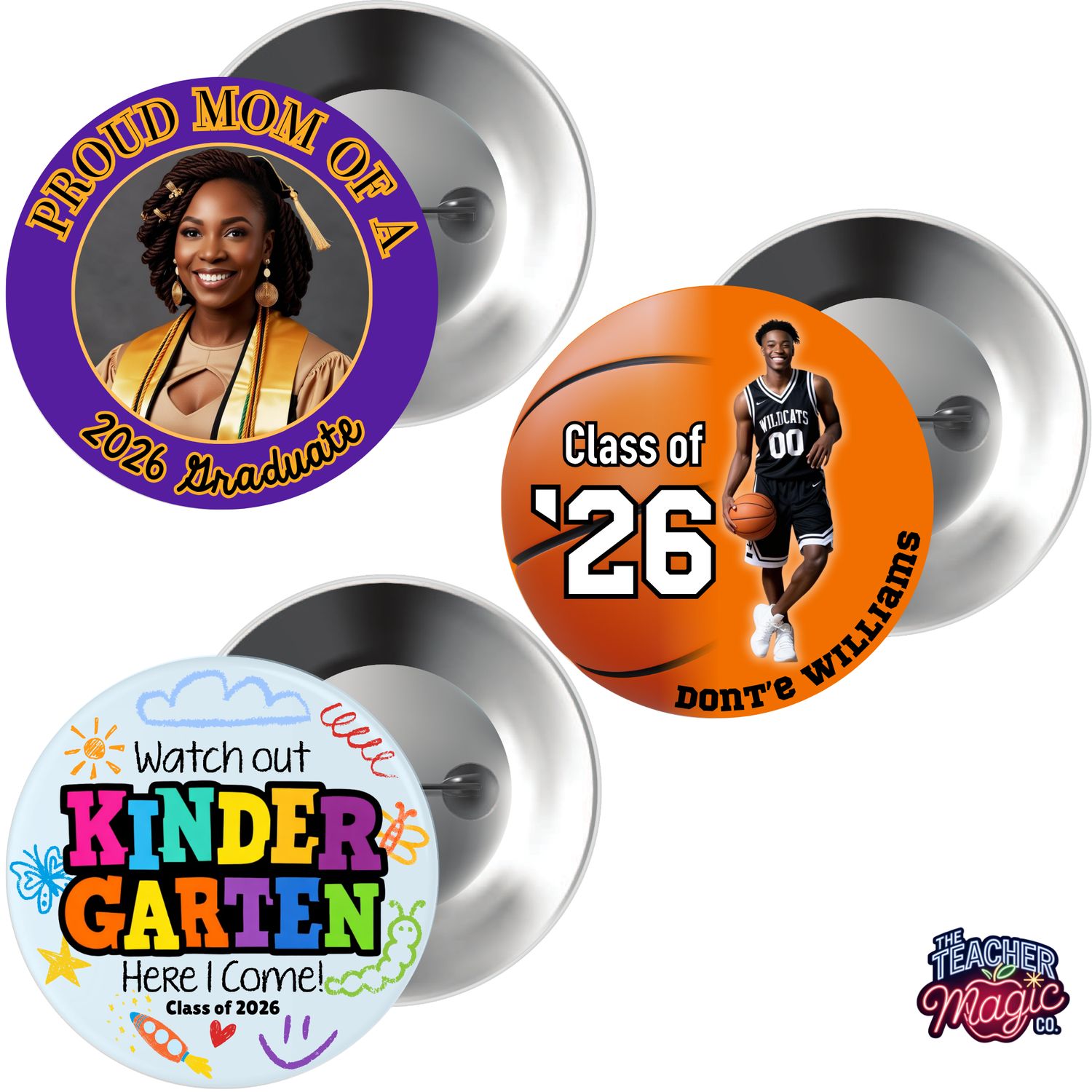 Custom Pin Back Buttons