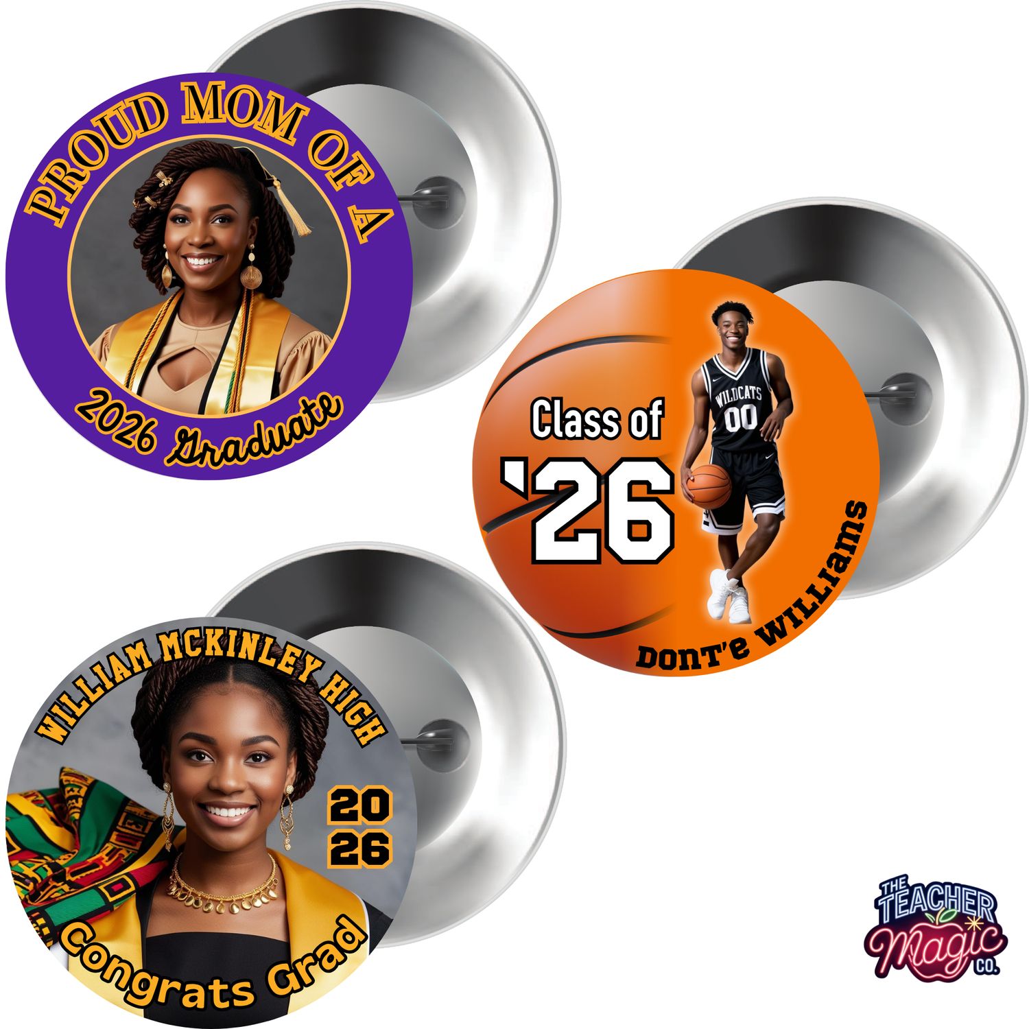 Custom Pin Back Buttons