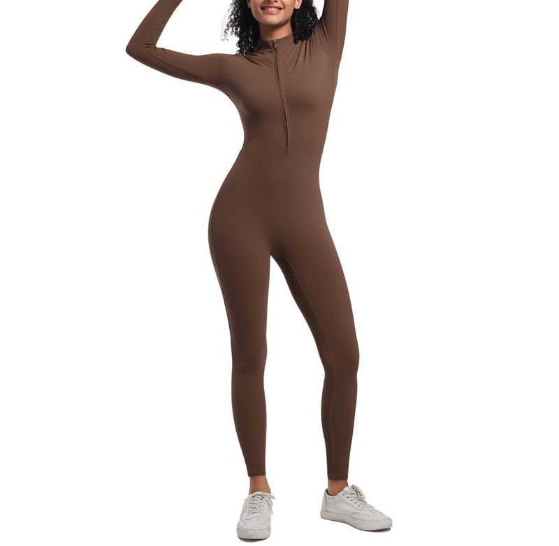Wondr Espresso Long Sleeve Jumpsuit