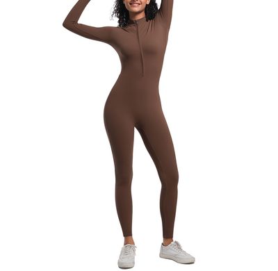 Wondr Espresso Long Sleeve Jumpsuit