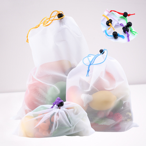 5pcs Colorful Reusable, Washable Mesh, and Kitchen Storage transparent Bags