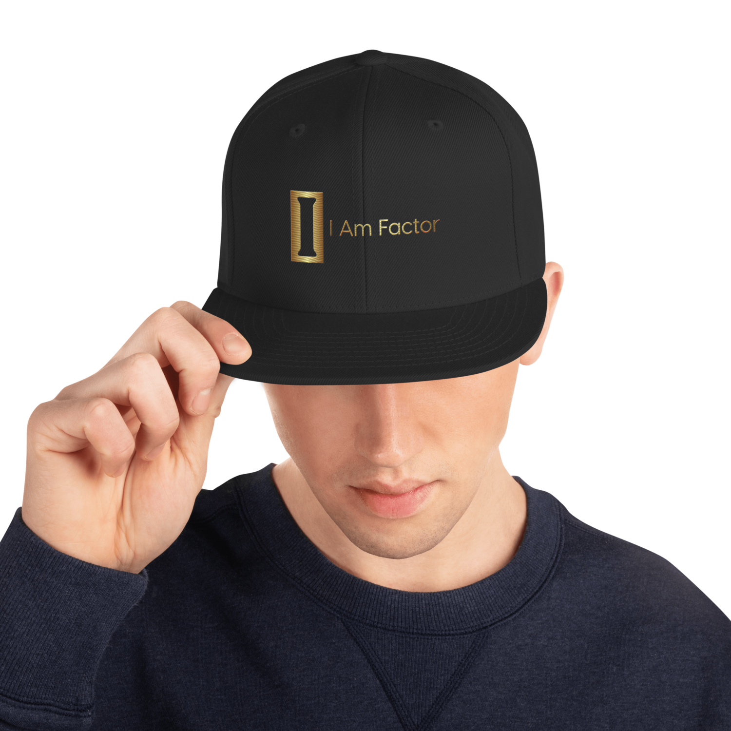 Snapback Hat with Gold I Am Factor