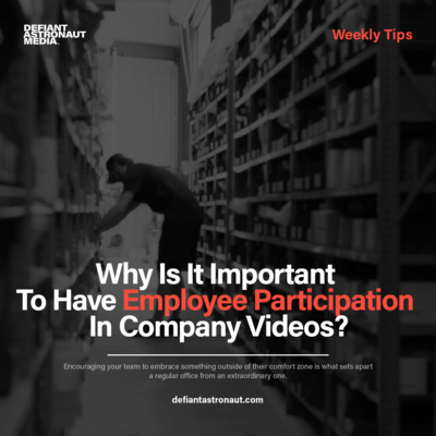 Why is it important to have employee participation in company videos?